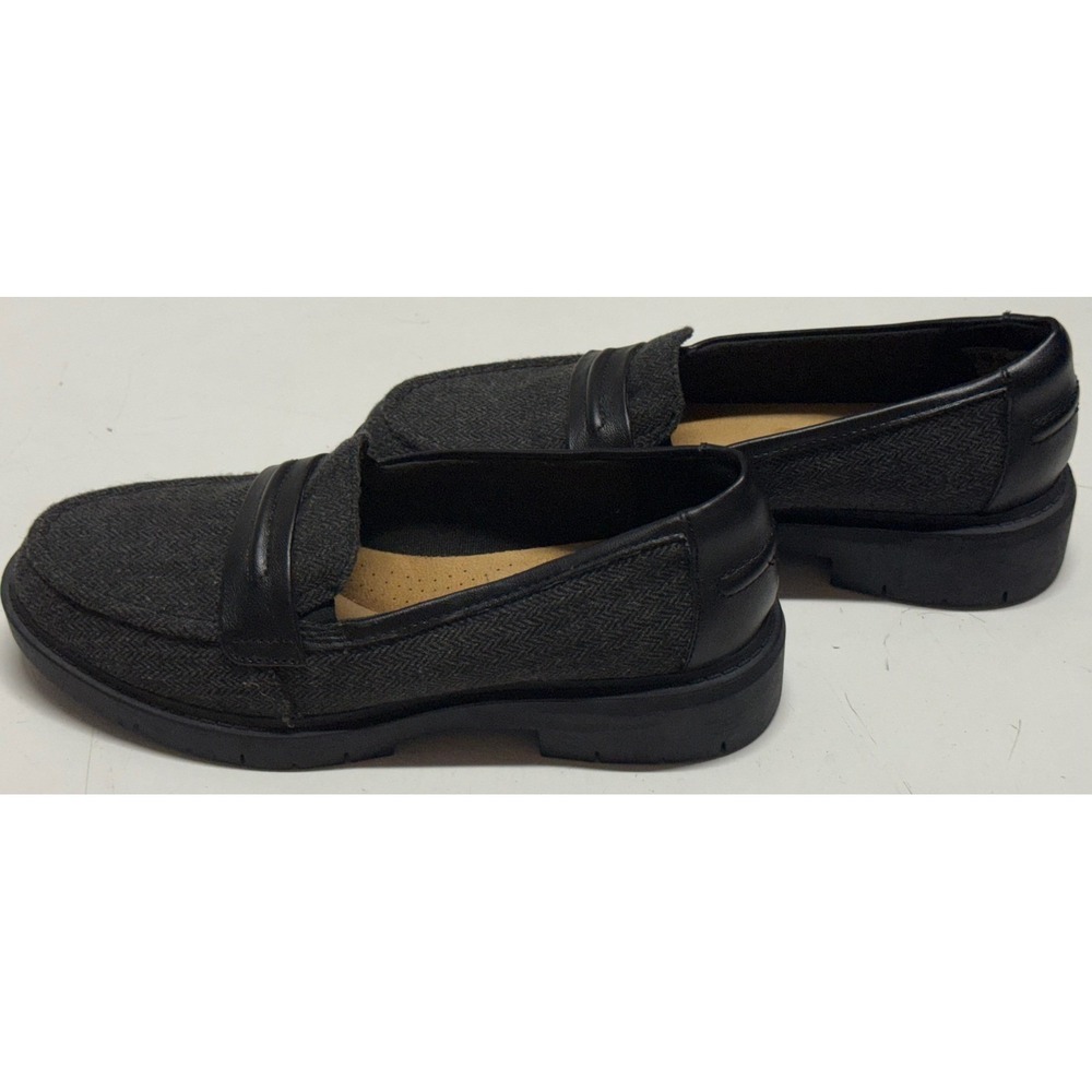 Clarks Collection Womens Grey Herringbone Penny Loafers Size 6W 261755875035 New
